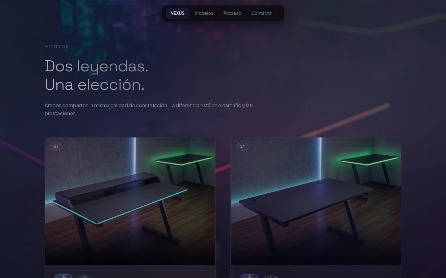 Los dos modelos de mesa, Aquiles y Perseo, con galería de vistas